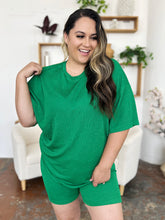Load image into Gallery viewer, Double Take Full Size Texture Round Neck Drop Shoulder T-Shirt and Shorts Set