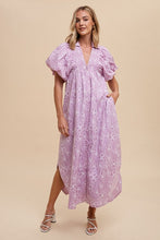 Load image into Gallery viewer, Annie Wear Floral Smock Detail Puff Sleeve Dress
