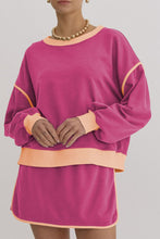 Load image into Gallery viewer, Contrast Trim Round Neck Top and Skort Set
