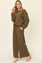 Load image into Gallery viewer, Double Take Full Size Texture Long Sleeve Top and Pants Set