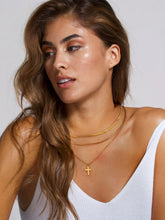 Load image into Gallery viewer, 18K Gold-Plated Three-Layered Cross Necklace