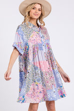 Load image into Gallery viewer, SAGE + FIG Floral Collared Neck Half Sleeve Mini Shirt Dress