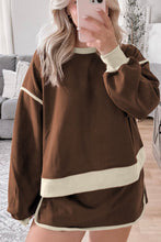 Load image into Gallery viewer, Contrast Trim Round Neck Top and Skort Set