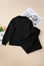 Load image into Gallery viewer, Textured Long Sleeve Top and Drawstring Pants Set
