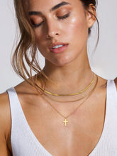 Load image into Gallery viewer, 18K Gold-Plated Three-Layered Cross Necklace