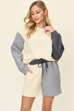 Load image into Gallery viewer, Double Take Full Size Contrast Drop Shoulder Top and Shorts Set