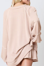 Load image into Gallery viewer, Texture Round Neck Long Sleeve Top and Skirt Set