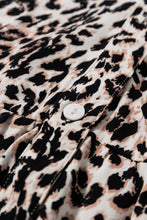 Load image into Gallery viewer, Leopard Notched Long Sleeve Maxi Dress