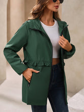 Load image into Gallery viewer, Zip Up Long Sleeve Hooded Jacket