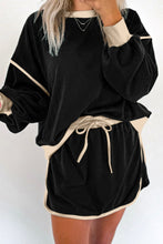 Load image into Gallery viewer, Contrast Trim Round Neck Top and Skort Set