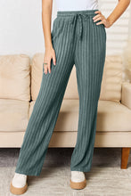 Load image into Gallery viewer, Basic Bae Full Size Ribbed Drawstring Hooded Top and Straight Pants Set