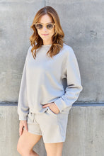 Load image into Gallery viewer, Double Take Full Size Texture Long Sleeve Top and Drawstring Shorts Set