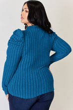 Load image into Gallery viewer, Basic Bae Full Size Ribbed Mock Neck Puff Sleeve T-Shirt