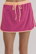 Load image into Gallery viewer, Contrast Trim Round Neck Top and Skort Set
