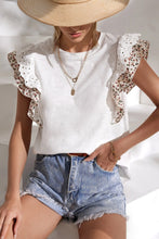 Load image into Gallery viewer, Oh Full Size Ruffled Round Neck Cap Sleeve Top
