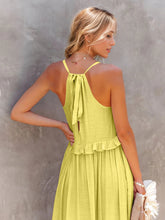 Load image into Gallery viewer, Ruffled Sleeveless Tiered Maxi Dress with Pockets

