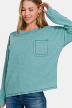 Load image into Gallery viewer, Zenana Full Size Contrast Stitching Brushed Ribbed Hacci Knit Top Plu Size
