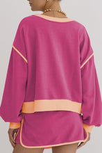 Load image into Gallery viewer, Contrast Trim Round Neck Top and Skort Set

