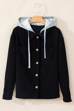 Load image into Gallery viewer, Drawstring Button Up Long Sleeve Hooded Jacket
