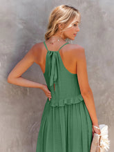Load image into Gallery viewer, Ruffled Sleeveless Tiered Maxi Dress with Pockets
