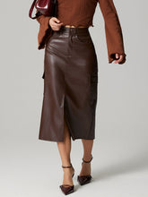 Load image into Gallery viewer, Slit Midi Skirt with Pockets
