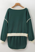 Load image into Gallery viewer, Contrast Trim Round Neck Top and Skort Set
