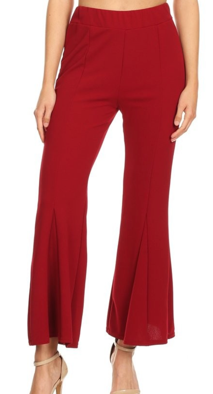 Burgundy Flare Dress Pants