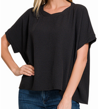 Load image into Gallery viewer, Woven Bubble Round Neck Top

