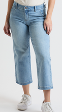 Load image into Gallery viewer, High Rise Tummy Control Denim Crops

