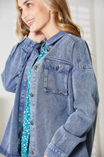 Load image into Gallery viewer, HEYSON Full Size Mineral-Washed Button-Down Denim Jacket
