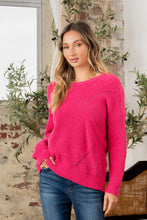 Load image into Gallery viewer, Sew In Love Full Size Openwork Twisted Back Dropped Shoulder Sweater
