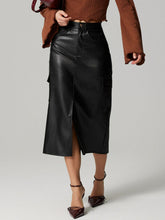 Load image into Gallery viewer, Slit Midi Skirt with Pockets
