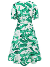 Load image into Gallery viewer, Ruched Printed Surplice Short Sleeve Dress
