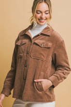 Load image into Gallery viewer, Love Tree Corduroy Button Up Jacket with Sherpa Inside
