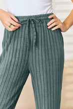 Load image into Gallery viewer, Basic Bae Full Size Ribbed Drawstring Hooded Top and Straight Pants Set
