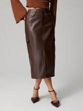Load image into Gallery viewer, Slit Midi Skirt with Pockets
