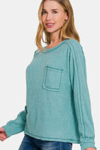 Load image into Gallery viewer, Zenana Full Size Contrast Stitching Brushed Ribbed Hacci Knit Top Plu Size

