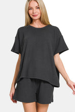 Load image into Gallery viewer, Zenana Rib Short Sleeve T-Shirt and Shorts Set
