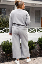 Load image into Gallery viewer, Double Take Full Size Textured Long Sleeve Top and Drawstring Pants Set

