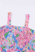 Load image into Gallery viewer, Floral Smocked Square Neck Jumpsuit with Pockets
